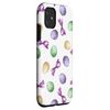 Case for iPhone 11 Unique Easter Egg Decor With Bows Purple Spring Aesthetic