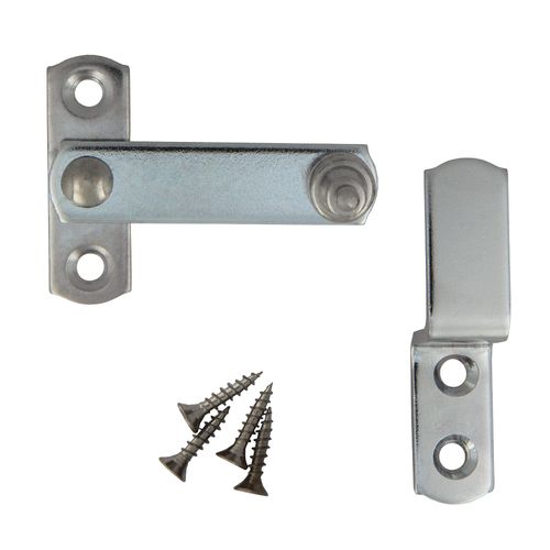 Amig - Shutter Hook with Flap 4 - Safety Latch for Matte Chrome Finish Windows - Rustic Garden & Outdoor Hardware