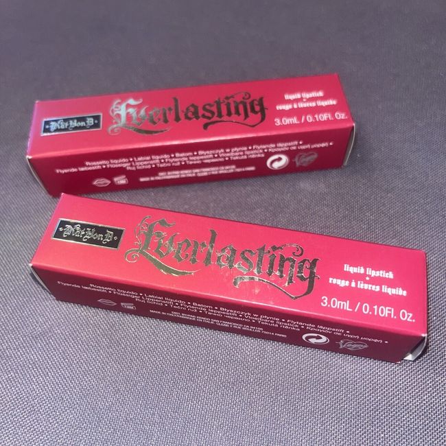 KAT VON D EVERLASTING LIQUID LIPSTICK ~ RUTHLESS .10 oz Mini LOT Of 2!