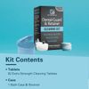 Retainer Cleaner Tablets and Soak Container - Universal No Mess Denture Cleaning Tablets and Denture Bath Case with Strainer - Multipurpose Denture Cup & Mouth Guard Cleaner for Stains Odor & Plaque