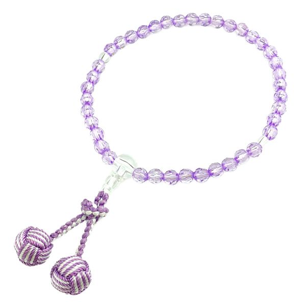 Myorenka Prayer Beads for Children, PC Cut Crystal, 2 Colors, For Children, Children, Children, Osama Santen, Graduation Gift (Purple)