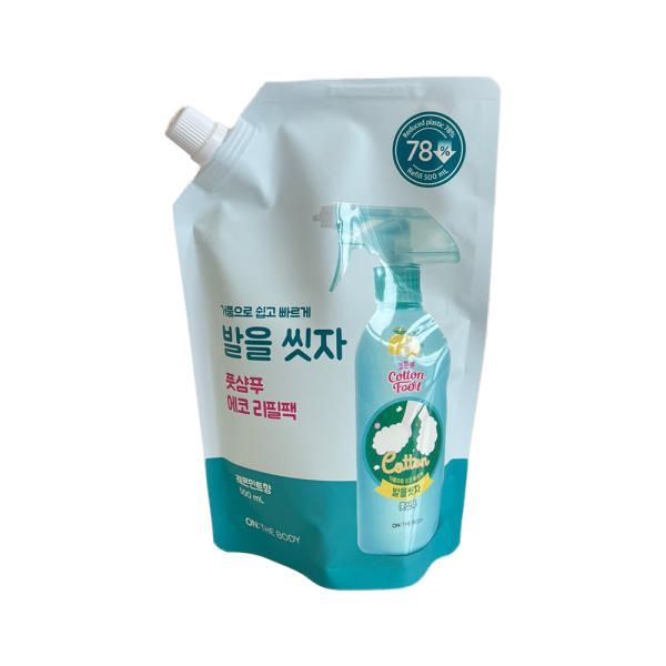 On the Body Cotton Foot Wash Feet Foot Shampoo Lemon Mint Flavor 500ml (Refill) / Circle