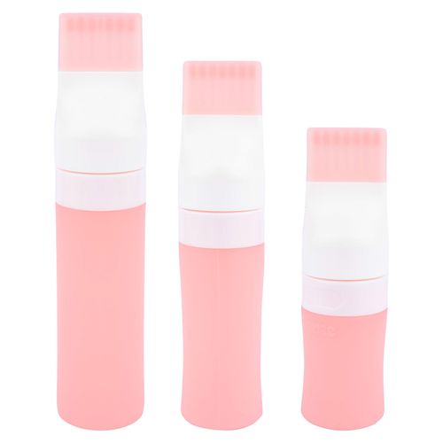 Framendino, 3 Pack Pink Root Comb Applicator Bottle Hair Dye Empty Bottles for Hair Coloring 3 Sizes