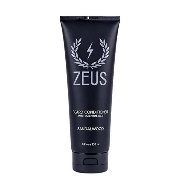 ZEUS Beard Conditioner Wash, Green Tea & Natural Ingredients to Cleanse & Soften Beard – MADE IN USA (Sandalwood) 8 oz.