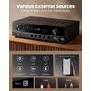 Donner MAMP2 Stereo Audio Amplifier 600W Peak 2 Channel Receiver Bluetooth 5.3