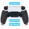 eXtremeRate Black Rubberized Grip Programable RISE4 Remap Kit for ps5 Controller BDM-010 BDM-020, Upgrade Board & Redesigned White Back Shell & 4 Black Back Buttons - Without Controller