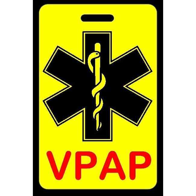 Safety Yellow VPAP Bag Tag - Sleep Apnea