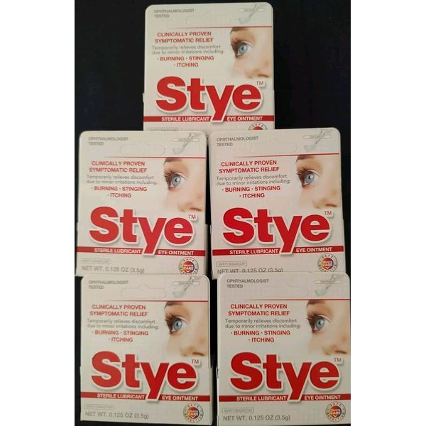 5PK Stye Sterile Lubricant Eye Ointment .125oz EXP 2027+ Relieve Burn Sting Itch