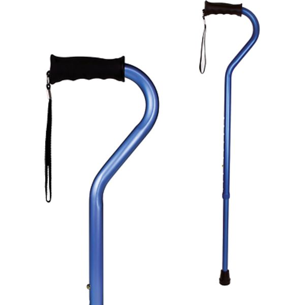 Health Brands Ergo Offset Cane with Soft Cushioned Handle - Adjustable Walking C