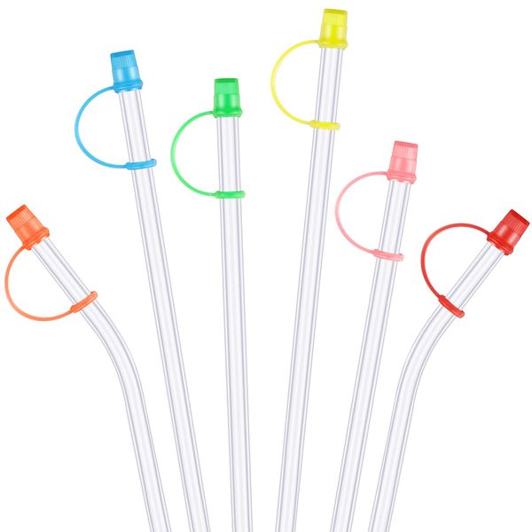 60 Pieces Straw Cover Caps Reusable Dust-Proof Plastic Drinking Straw Tips Lids Colorful Straw Plugs Straw Protector cover for Drinking Cups(Fresh Colors, 8 mm)