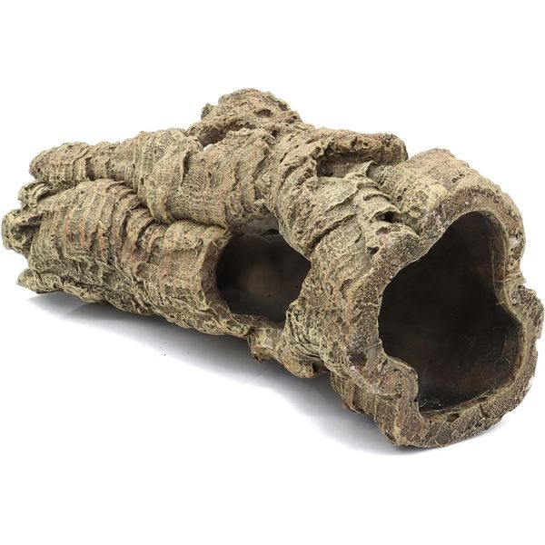 Reptile Terrarium Hideout Decor, Resin Wood Hide Decor for Reptiles, Fish, Amphi