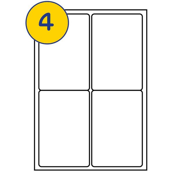 LABELS4U 50 Sheets A4, 4 Label per Sheet, Size 99 x 139mm (200 Labels)