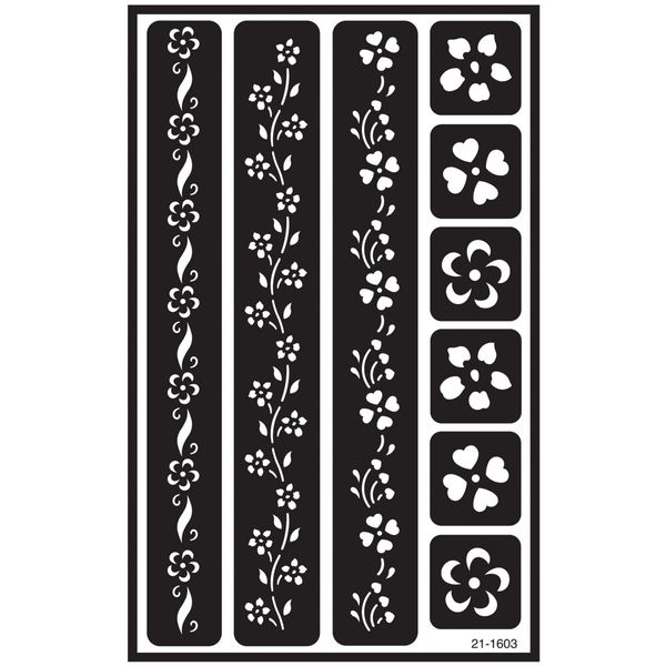 Armour Etch Over N Over Stencil, Floral Borders