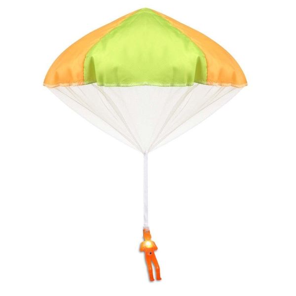 Light Up Tangle Free Toy Parachute Man Skydiver Orange