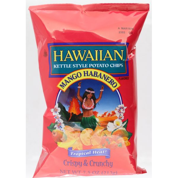 Hawaiian(Tm) Kettle Style Potato Chips Mango Habanero Potato Chips, 7.5 Ounce