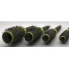 Round Hair Brush with Retractable Sectioning Pick (Small 25mm, Dark Green)