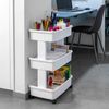 3-Tier Rolling Laundry Cart Plastic Multi-Purpose Storage Organizer Home Office