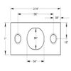 Deltana Sp12efb3 Strike Plate For Extension Flush Bolt, Polished Brass
