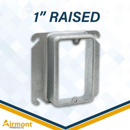 1 Inch Raised Mud Rings, Square Device Cover, 1 Gang Outlet Cover, 4x4 Inch, Metal Electrical Outlet Cover, Plaster Ring, with Angled Mounting Slots, Outlet Plates
