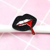 Cafty's Black Glitter Sexy Vampire Bleeding Lips Enamel pin.