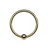 PiercedOff Gold Tone PVD over Titanium 0.8mm Fixed 2mm Ball Bendable Cut Ring - Ring Size 10mm