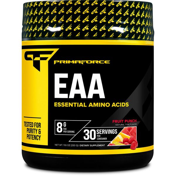 Primaforce EAA Powder (30 Servings, Fruit Punch Flavor) | Essential Amino Acids for Pre/Intra Workout and Recovery - Non-GMO and Gluten Free