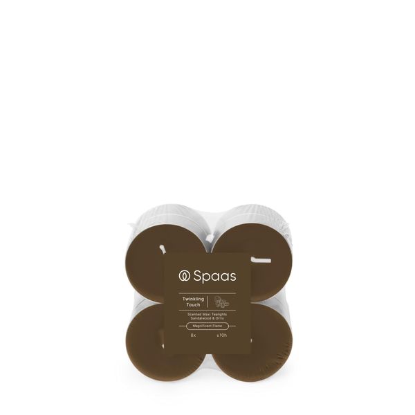 Spaas Maxi Scented Tealights flatpack x8 10h - Twinkling Touch