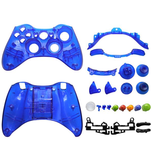 OSTENT Ersatzgehäuse Shell Buttons Kit kompatibel für Microsoft Xbox 360 Wireless Controller - Farbe Blau