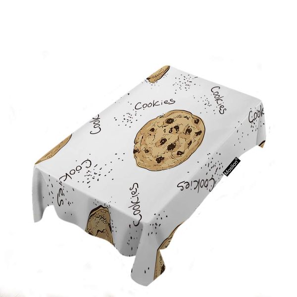 Moslion Cookies Tablecloth 60x90 Inch Chocolate Chip Sweet Dessert Biscuit Food Snack Baking Delicious Rectangle Tablecloth Picnic Tablecloth BBQ Table Cloths Polyester for Kitchen