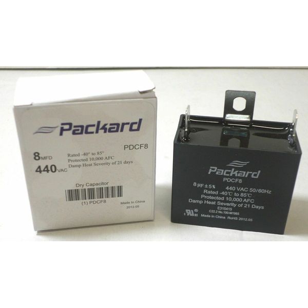 Packard PDCF8 HVAC Dry Motor Run Capacitor. 8 MFD/UF 440 Volts