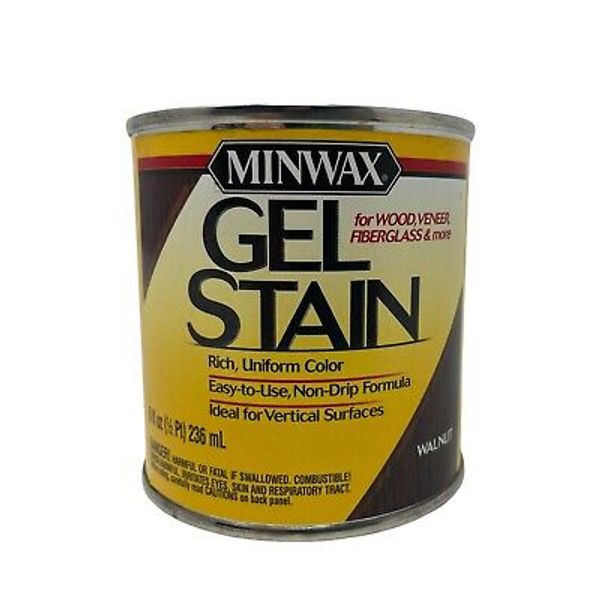 Minwax Gel Stain in Walnut for Wood, Veneer & Fiberglass  8 Oz 1/2 Pint