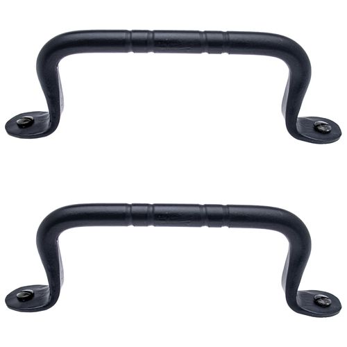 2 Pack 6 Inch Decorative Black Door Handle - Decorative Iron Door Handle - Rustic Metal Door Handle for Sliding Doors, Barn Doors, Gate Pulls, Sliding Barn Doors & Door Pulls - The Farmhouse Series
