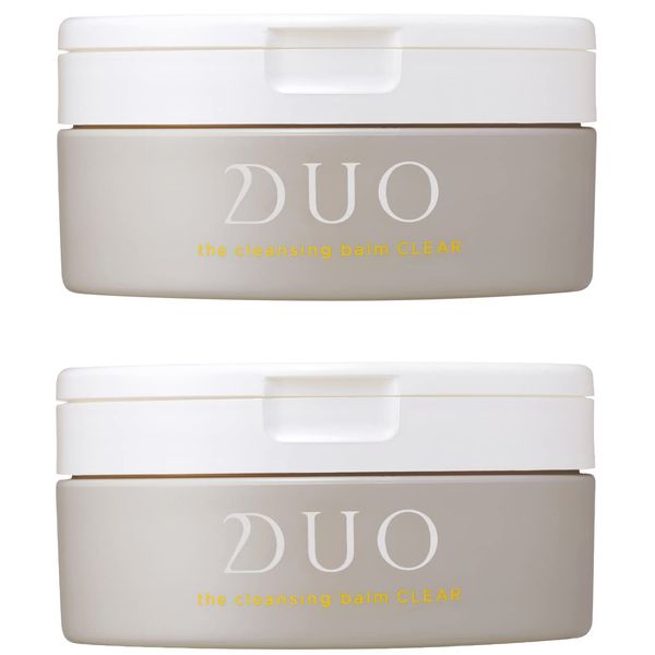 DUO The Cleansing Balm, Clear, 3.2 oz (90 g) x 2, Makeup Remover, Refreshing Type, Fresh Grapefruit Scent, Approach to Pores, Eyelash Elbow, No Face Wash Required