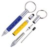 KING OF FLASH Mini Multi Function Pen with Keyring Hook, Stylus, Cross Screwdriver, Flat Screwdriver, Ruler (Yellow)