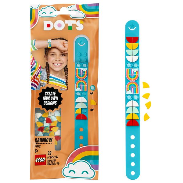 LEGO 41900 DOTS Rainbow Bracelet DIY Jewellery Beads Set, Art and Craft for Kids