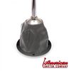 Grey Vertical Shifter or Emergency Brake Boot with Black Trim Ring Silver Cap