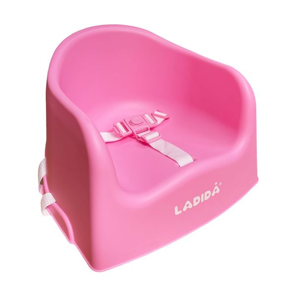 LADIDA Portable Booster Seat, Travel High Chair, Suitable for Feeding and Dining (Pink) 416