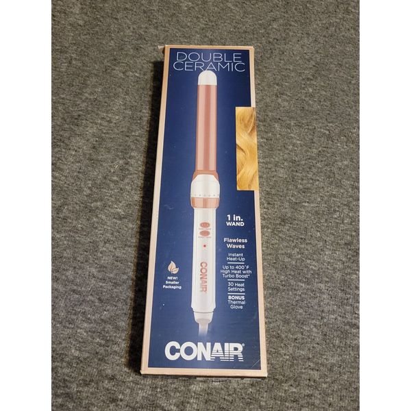 Conair Double Ceramic 1" Curling Wand 5 Heat Settings Straight Barrel