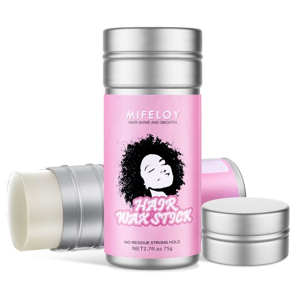 Hair Wax Stick 75g, Hair Pomade Tamer for Smoothing Flyaways Edge Control Taming Frizz Hair, Lasting Styling Cream Gel, Women Slick Back Hair Glue, Mini Bed Head Waxes Stick for Wig