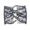 LOVEF 4Pcs Double Magic Slide Metal Comb Clip Hairpins Vintage Pearl Bead Stretchy Hair Combs for Women Ladies Hair Accessories Gift (Coffee)