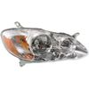 Fits COROLLA 05-08 HEAD LAMP RH, Assembly, Halogen, CE/LE Models, Chrome Interio