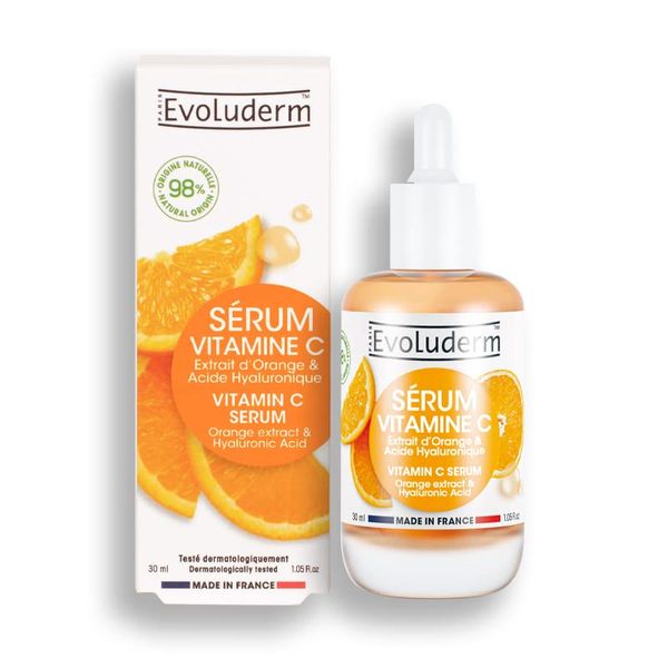 EVOLUDERM Eclat Serum with Vitamin C - 98% Ingredients of Natural Origin - 30ml