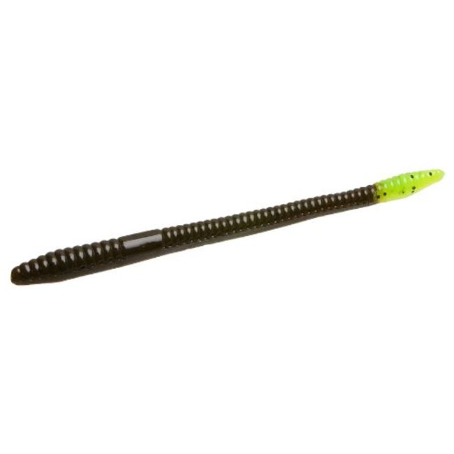 Zoom Bait Finesse Worm Bait-Pack of 20 (Green Pumpkin Chartruese, 4.75-Inch)