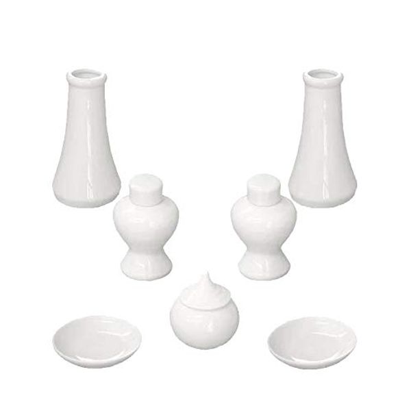 Sacred Treasures (White Pottery Shinto Treasure Set of 7 Pieces: Mini Size), Shinto Shelf, Anthropology, Shinto Altar, Goryosha, Shinto