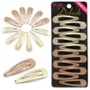 Dofash Snap hair clips metal grips 5cm/2in basic hair accessories 12pcs (Blonde 6pcs+light brown 6pcs)
