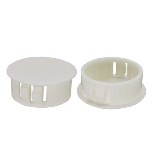 VictorsHome Hole Plugs Plastic 25mm (1") Fit for 24.5-25mm Diameter Locking Hole Tube Flush Type Panel Plugs Fastener Cover for Kitchen Cabinet Furniture Off White 25 Pcs