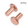sourcing map 25 Pcs 5/32" x 5/16" Flat Head Copper Solid Rivets Fasteners