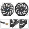 2X 12"Universal Slim Fan Push Pull Electric Radiator Cooling 12V Mount Kit Black