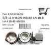 (5) 5/8-11 Stainless Steel Nylon Insert Lock Nuts Locking Hex Nuts 5/8-11