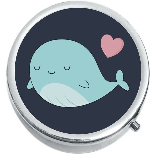 Whale Love  Medicine Vitamin Compact Pill Box